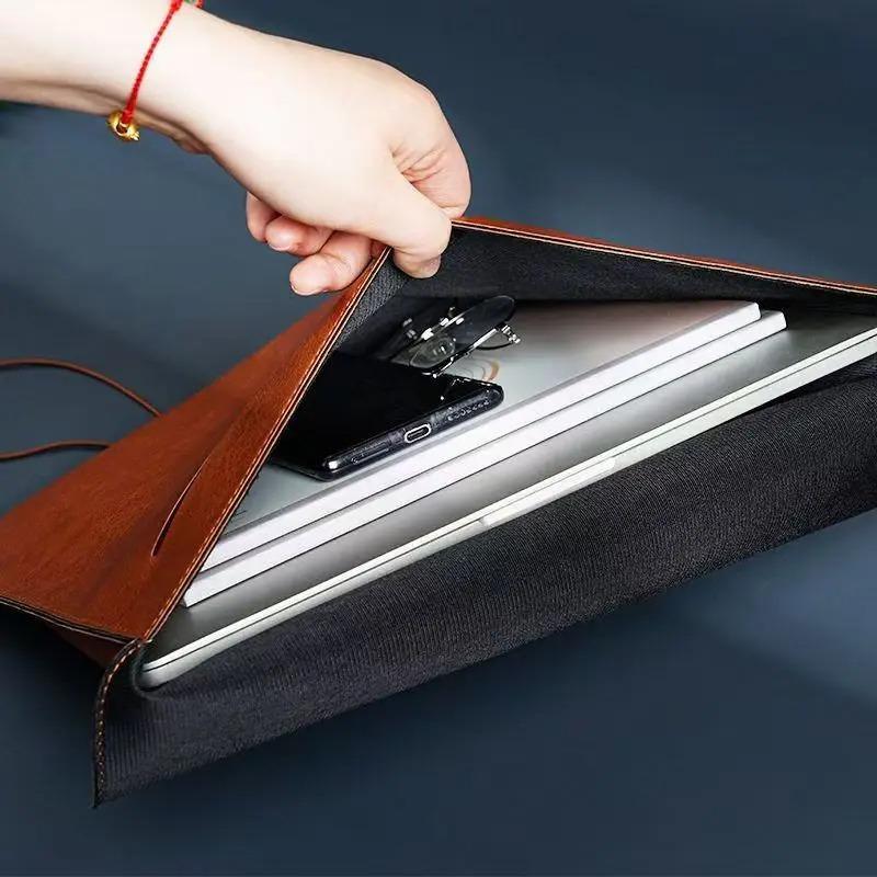 1Pc File Storage Bag Made of PU Leather, with Buckle, Important Private A4 Letter Size File Manager, File Storage Book, Laptop Sleeve