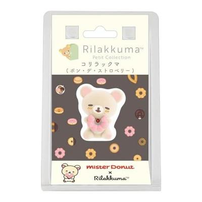 SAN-X Rilakkuma "Rilakkuma X Mister Donut" Petitirakkuma Mascot Korilakkuma (Pon De Strawberry) AB34602 H35 X W30 X D25mm