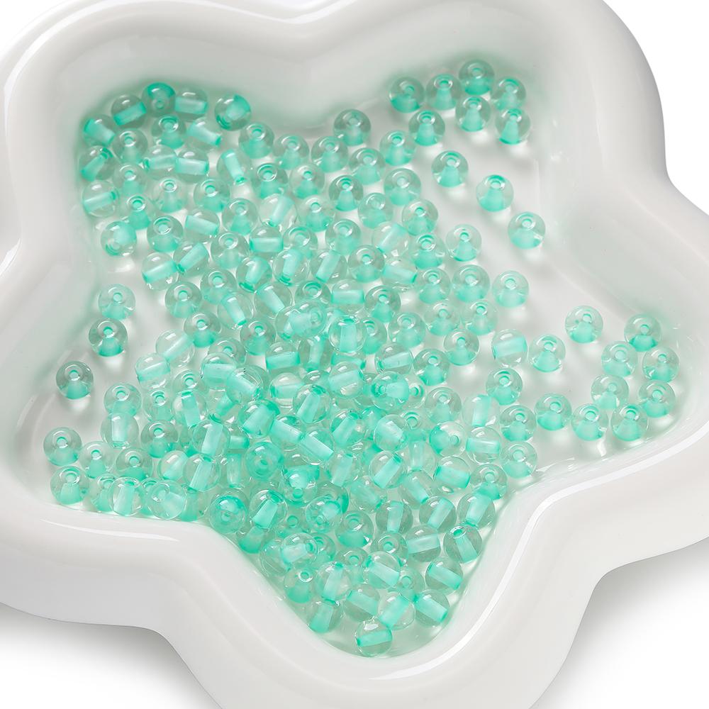 100/200pcs 4/6mm Glass Colored Beads Round Spacer Beads for Handmade DIY Necklace Bracelet Phone Chain Jewelry Making Findings