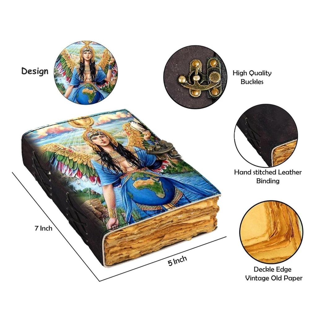 Leather Empaths Printed Diary Vintage Old Pages Diary for Office & Personal Use (7 X 5 Inch)