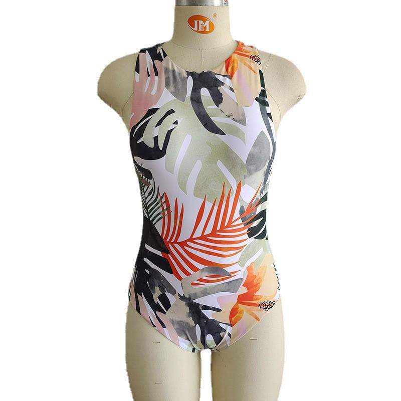 Tropical Print One-Piece Swimsuit 2023: European and American Style