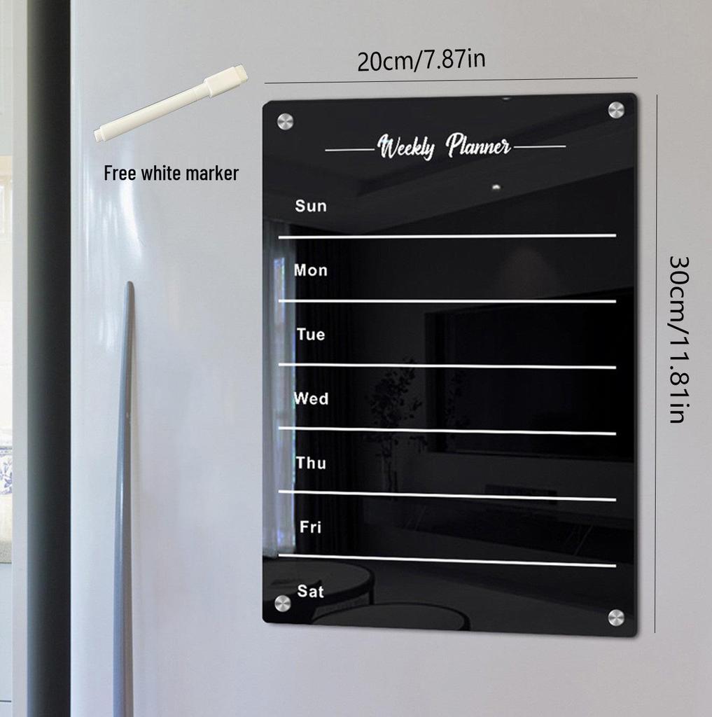 3D Magnetic Acrylic Erasable Note & Planner Board for Refrigerator