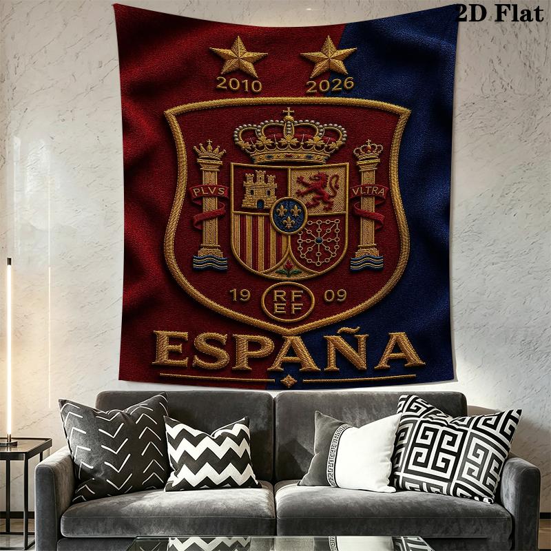 Spain National Football Team Wall Tapestry Aesthetic Wall Hanging Printed Fabric Blanket Decorative Tapestries for Bedroom Living Room Home Decor