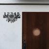 Steel Forged Botanical House Number Plate - Art Nouveau Metal Address Sign, Custom Wall Decor for Home Entrance