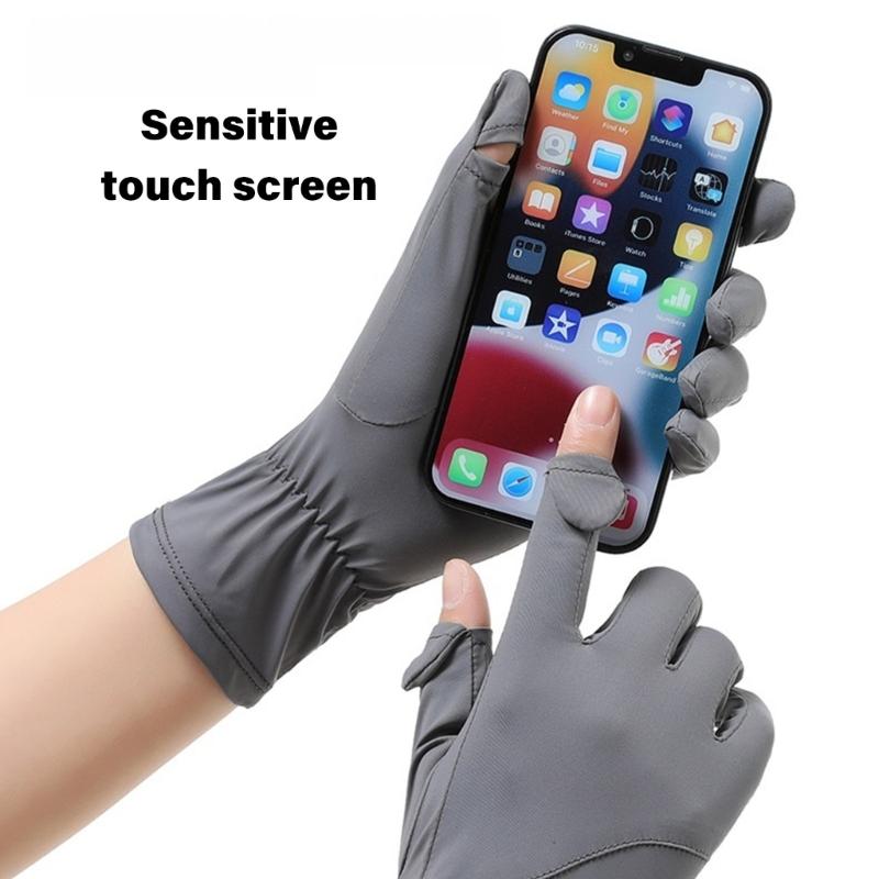 Ice Silk Driving Cycling Gloves Breathable Light Weight Sports Glove Nonslip Lady Thin Bicycles Riding Gloves Enduring