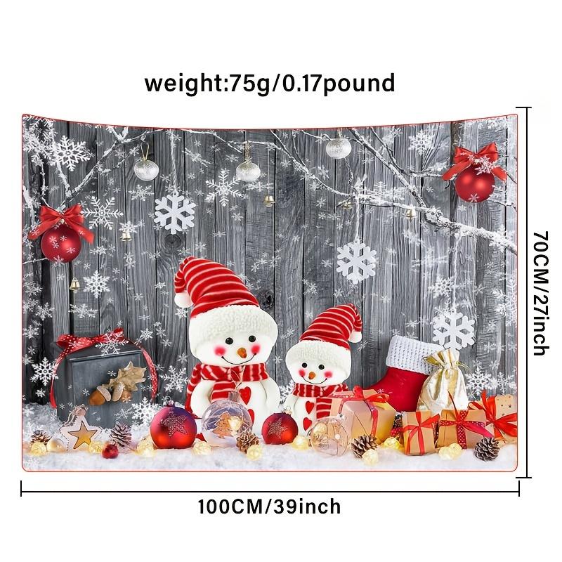 Christmas Tapestry Wall Hanging Red Xmas Balls And Snowman Decorative On Rustic Planks Tapestries New Year Wall Decor Tapestry