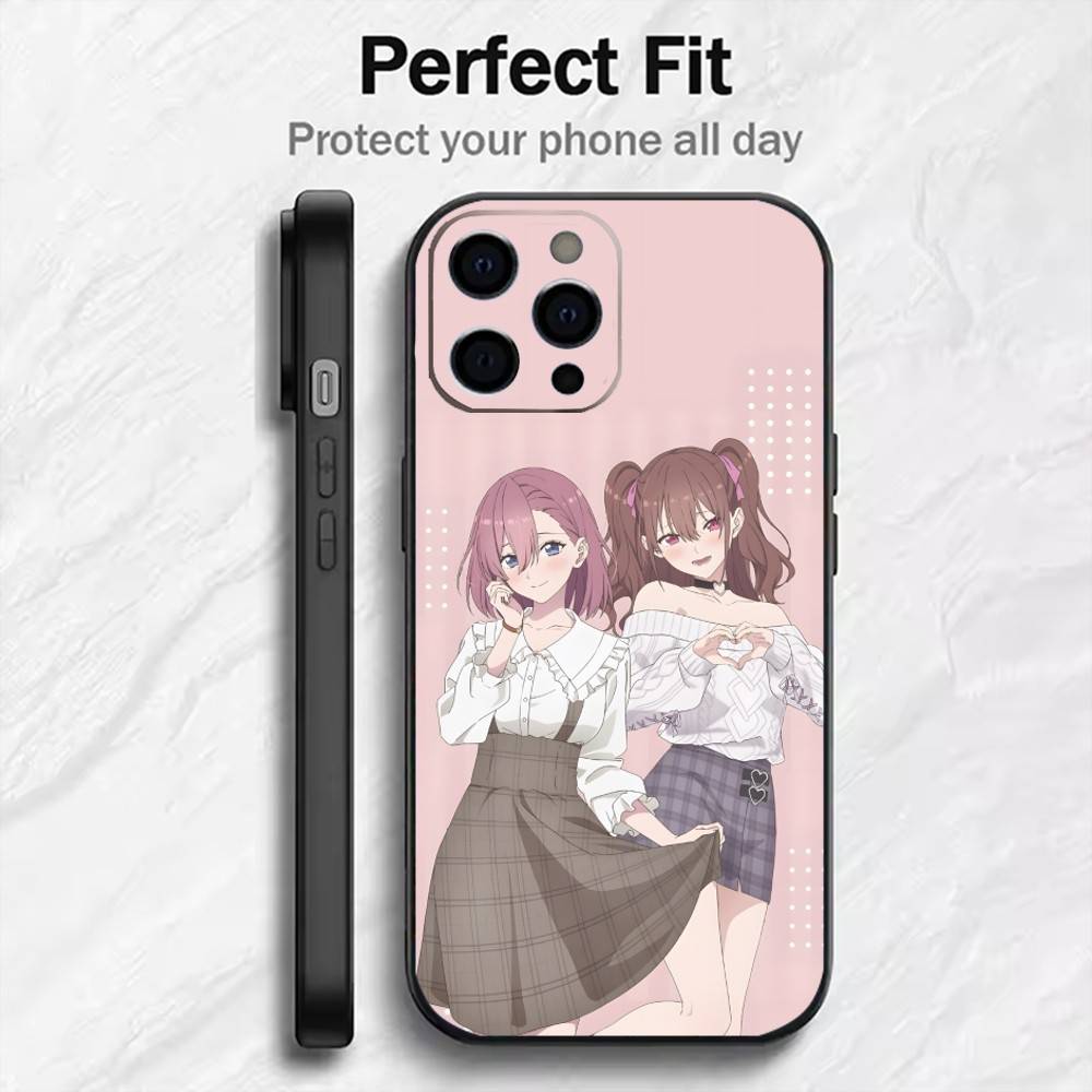 2.5D-S R-Ririsa x Mikari Handyhülle Für iPhone17,16,15,14,13,12 Plus,Max Weiche Silikon Schwarz Hülle