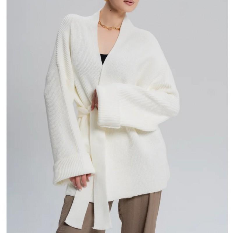Oversized Knit Cardigan Women Fall Winter Soft Warm Loose Fit Long Sleeve Open Front Sweater With Belt