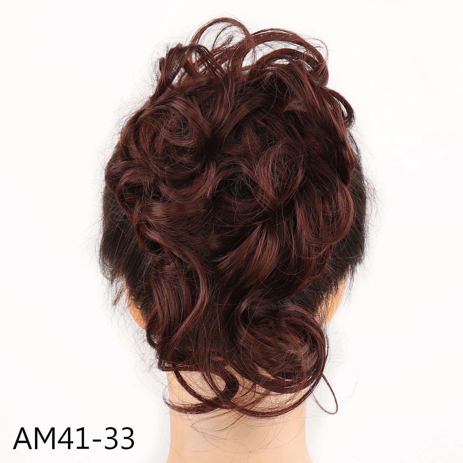 

Пучок из синтетических волос Пучок для волос Небрежный вьющийся ободок для волос Эластичный хрустящий парик Женская заколка Черный Коричневый