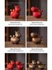 Coppia di Figure di Cavallo in Ceramica Rossa Tang - Mascotte Anno Zodiacale Arredo Tavolo