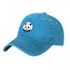 Panda Logo Washed Canvas Baseball Cap Unisex Adjustable Hat Classic Vintage Style Outdoor Sun Protection Headwear