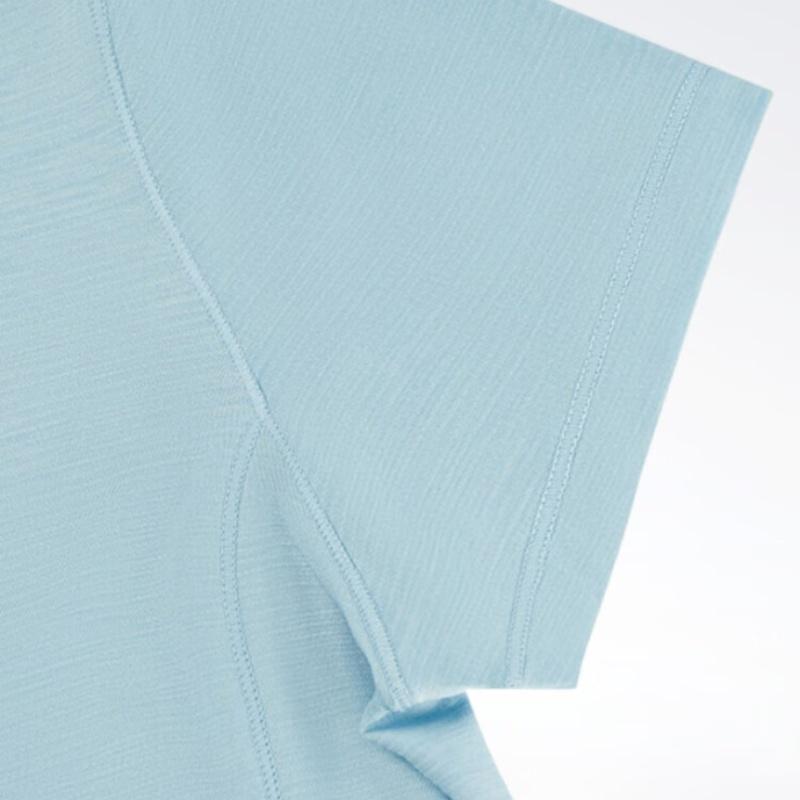 Reebok Casual Knitted Short Sleeve T-Shirt Women Tops Light-Blue 23RCS412WGB1