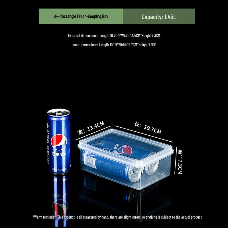 Rectangular Transparent Plastic Food Storage Container
