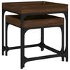  Side Tables, 2 Pcs, Brown Oak, Wood-based Material