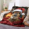 1Pc Cartoon Print Flannel Blanket, High Quality Comfortable for All Seasons, Home Decor, Warmth and Comfort, Perfect for Christmas Birthday Gift