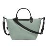 Longchamp Energy Logo Snap Closure Econyl Recycled Nylon Canvas Dumpling Bag Women Shoulder Bag Sage-Green L1512HSRM07
