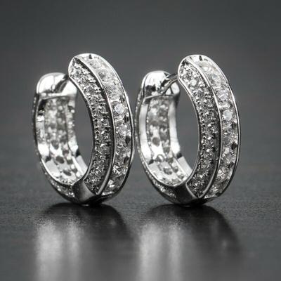 Huitan High Quality Small Hoop Earrings for Women/Men Gold Color Color Brilliant CZ Versatile Unisex Statement Jewelry