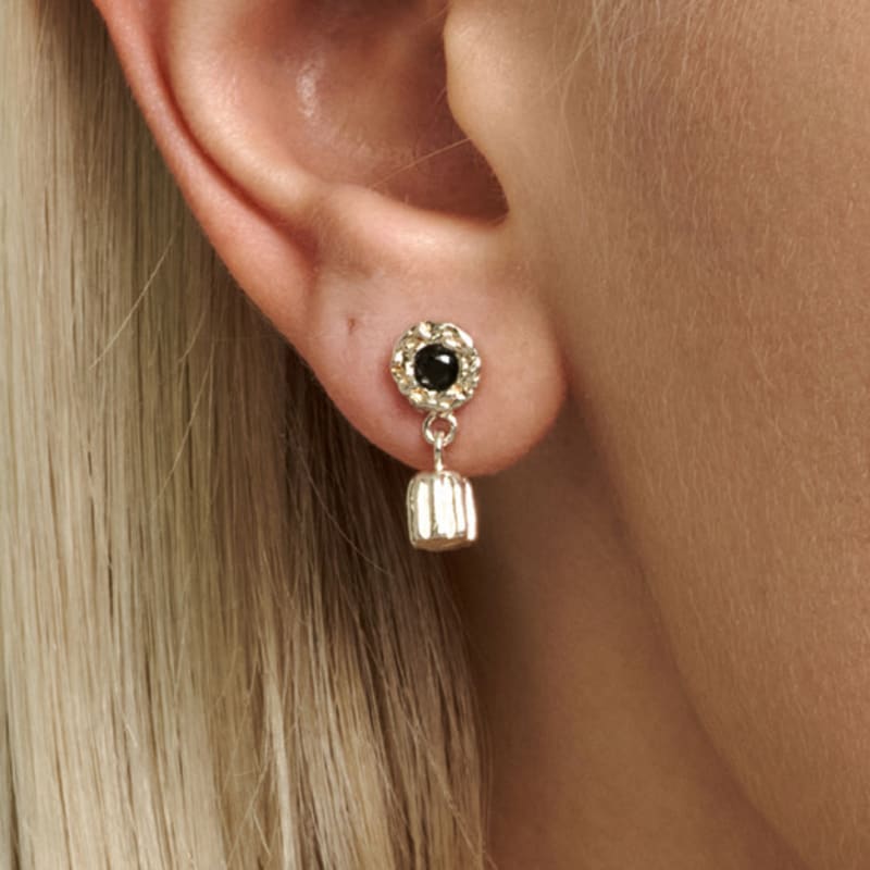 

liersi Cannele black spinel earrings Gold
