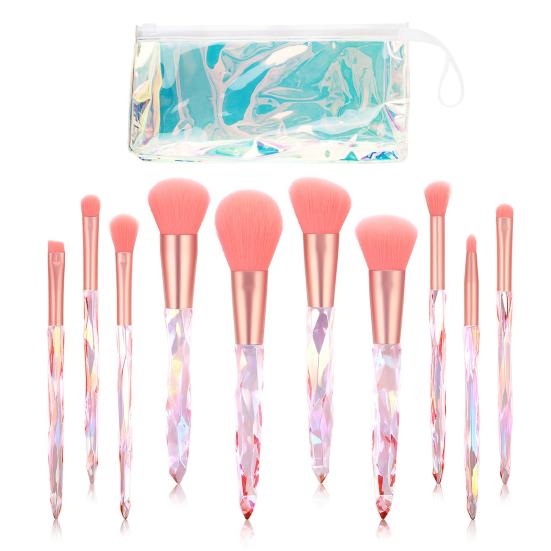 

Yousheng 10 шт./набор Кисть для красоты Равномерная растушевка Отличная пластичность Тонкая Профессиональная Кисть для пудры Тональная основа Консилер Косметический инструмент для женщин розовый