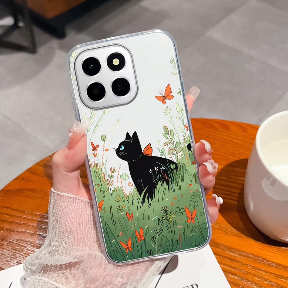 

For Honor X6C Case Colorful Butterfly Patterns Soft TPU Transparent Silicone Phone Back Cover For Honor X 6C Durable Bumper Honor X6c