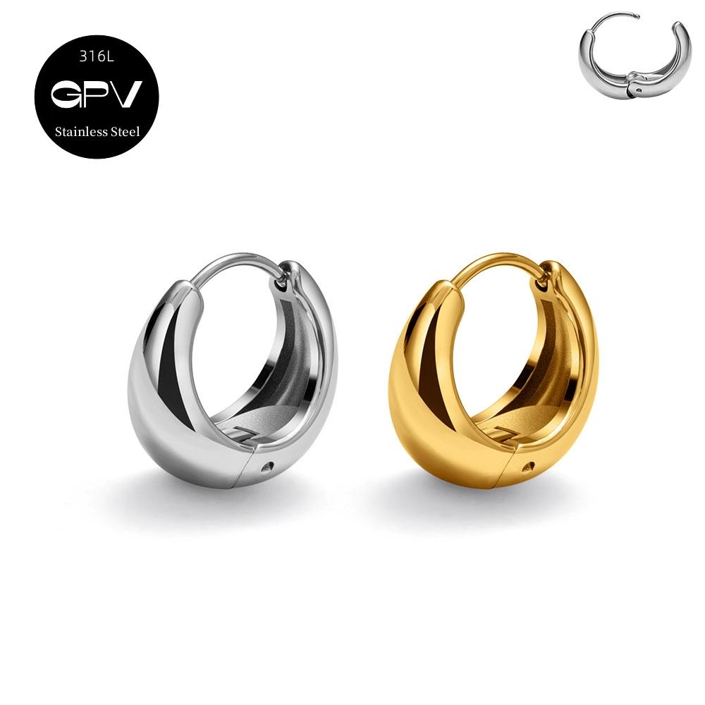 2PCS 316L Medical Stainless Steel Earrings With A Niche Design Women's Perforated Zircon Light Luxury Ear Rings
