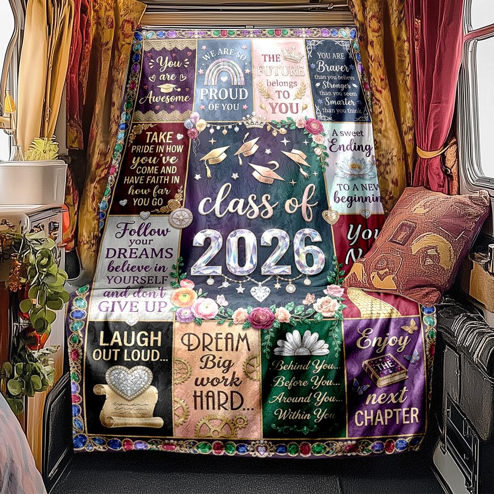 2026 Future Belongs You Graduation Celebration Blanket Personalized Name Soft Comfortable Stylish Blanket Car Blanket Perfect For Travel Camping