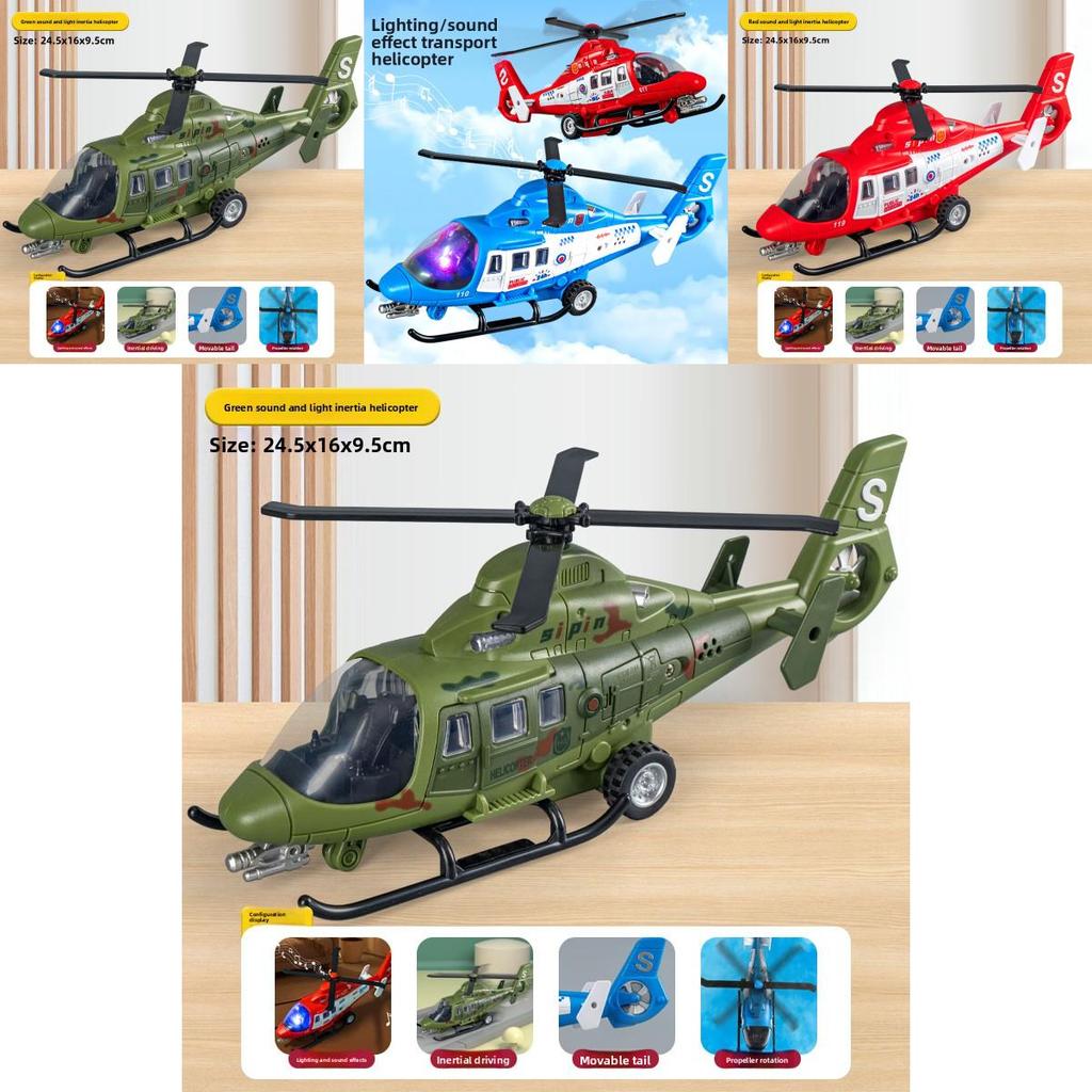 Childrens Rescue Helicopter Toy With Lights And Sound For Kids Play And Education