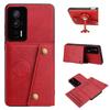 PU Leather Wallet Phone Case for Xiaomi POCO F5 Pro Multiple Card Slots Dual Metal Button Closure Shockproof Full‑Body Protective Cover