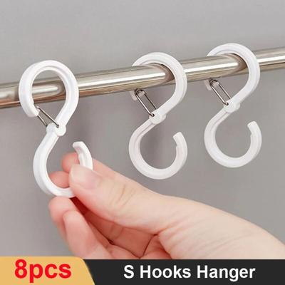 8pcs Plastic S Shaped Hook Portable Kitchen Hanger Organizer Hanging Hooks  Storage