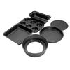 6pcs Baking Mold Set Loose Bottom Anti Stick Carbon Steel Cake Pizza Bread Pan for Home Kitchen