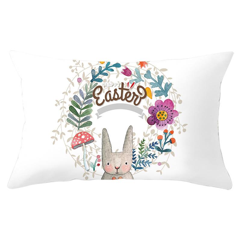 Easter Lumbar  Pillowcase Decorative Sofa Cushion Case Bed Pillow Cover Home Decor Car Cushion Cover Rabbit Pillow Case 30*50cm