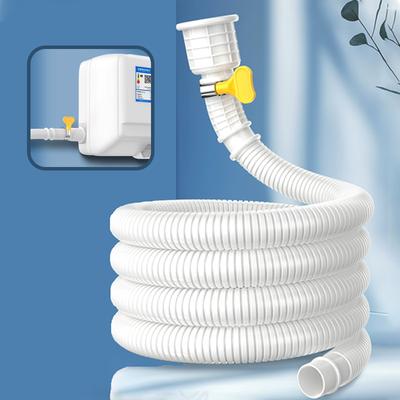White Air Conditioning Drain Pipe Cuttable Corrugated Drainpipe Universal Dehumidifier Drain Hose With Cut Connect Clamp