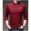 Men's Quarter Zip Waffle Knit Pullover, Stand Collar Long Sleeve Casual Top, Breathable Lightweight Shirt for Daily Wear