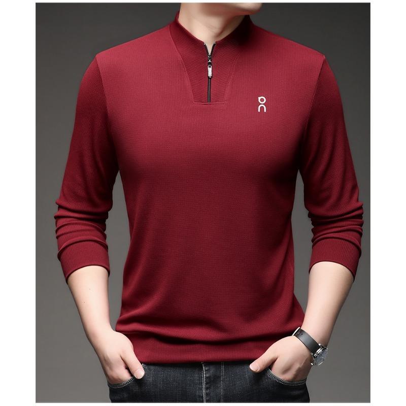 Men's Quarter Zip Waffle Knit Pullover, Stand Collar Long Sleeve Casual Top, Breathable Lightweight Shirt for Daily Wear