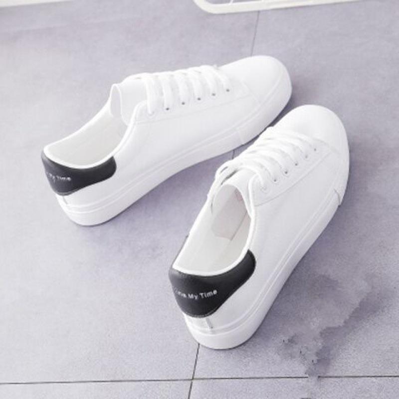 Small White Shoes Version of the Hundred with Four Seasons Leather Casual Shoes Breathable Women's Board Shoes Female Korean