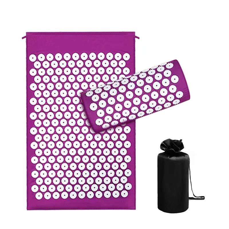 

Массажный акупунктурный коврик 3 в 1 с роликом для спины и шеи фиолетовый