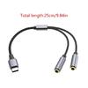 TypeC to 3.5mm Headphones Mic Splitters Adapters for Double-Plug Gamings Headsets