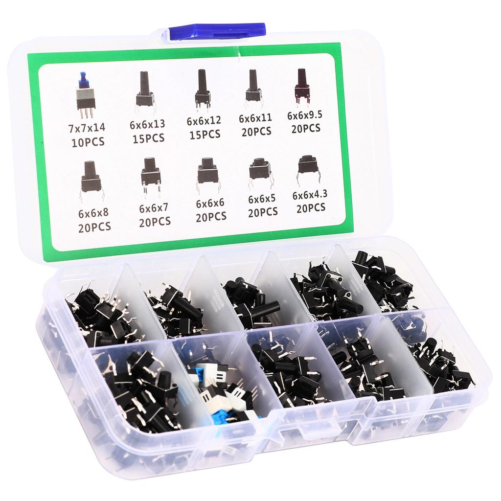 180Pcs Push Button Switch for TV Audio Computer Electronic Product Controller Boxed