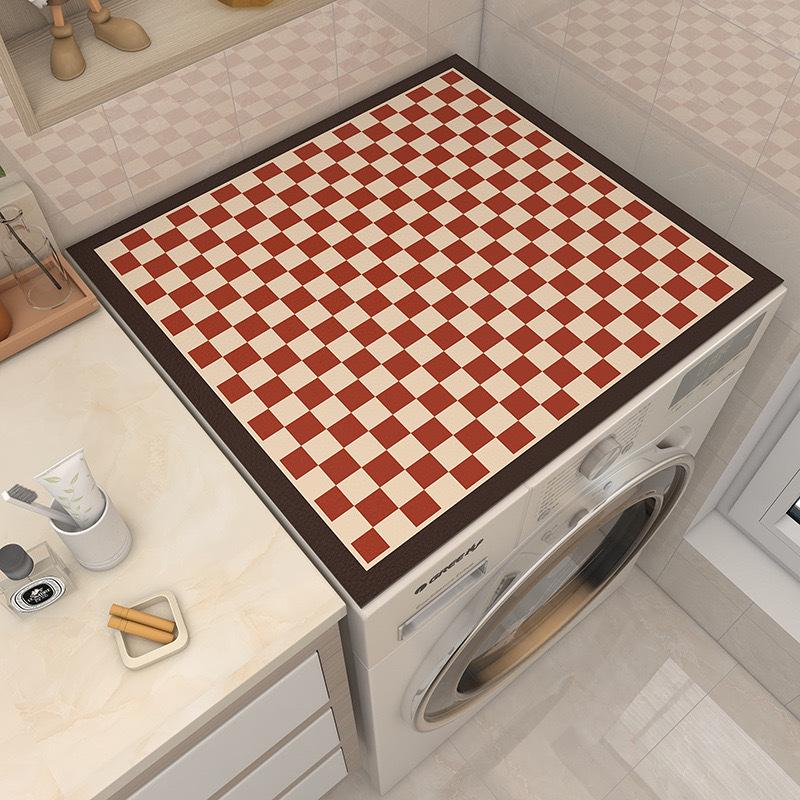 Solid Color Washing Machine and Refrigerator Dust Cover: Diatom Mud, Absorbent, Non-Slip, Dirt-Resistant Mat