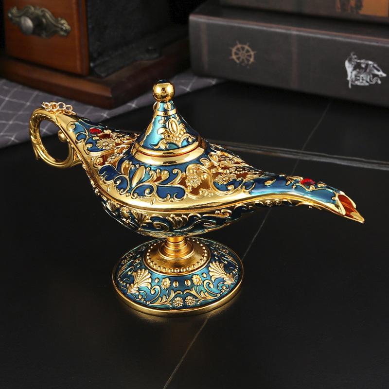 Sök banner magisk lampa medium 21 * 11 kreativ prydnad önskelampa metall hemdekoration inflyttningsdekoration present