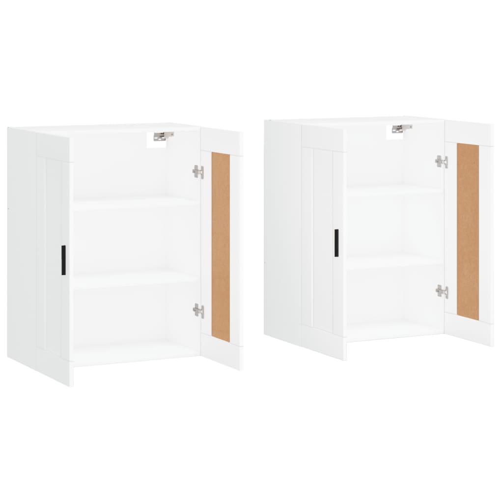Wall Cabinets 2 pcs White Wood Based Material