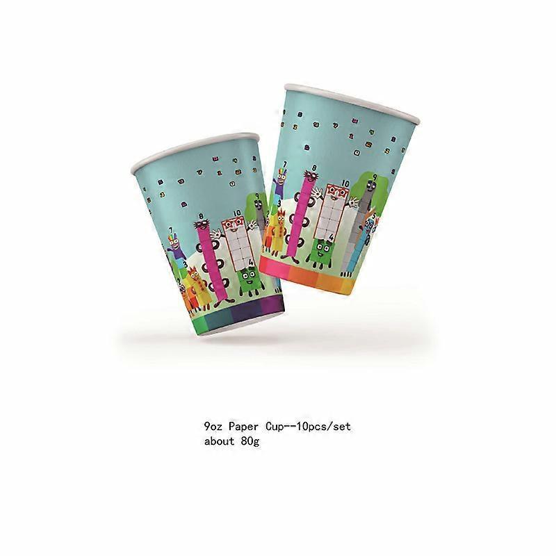 Decoraciones para Fiesta de Cumpleaños de Numberblocks Pancarta de Fondo Mantel Bolsas de Papel Platos Set de Vajilla Desechable Suministro para Fiesta Infantil