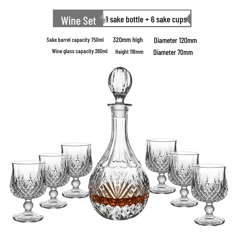 Premium European Whiskey Decanter and Glass Set