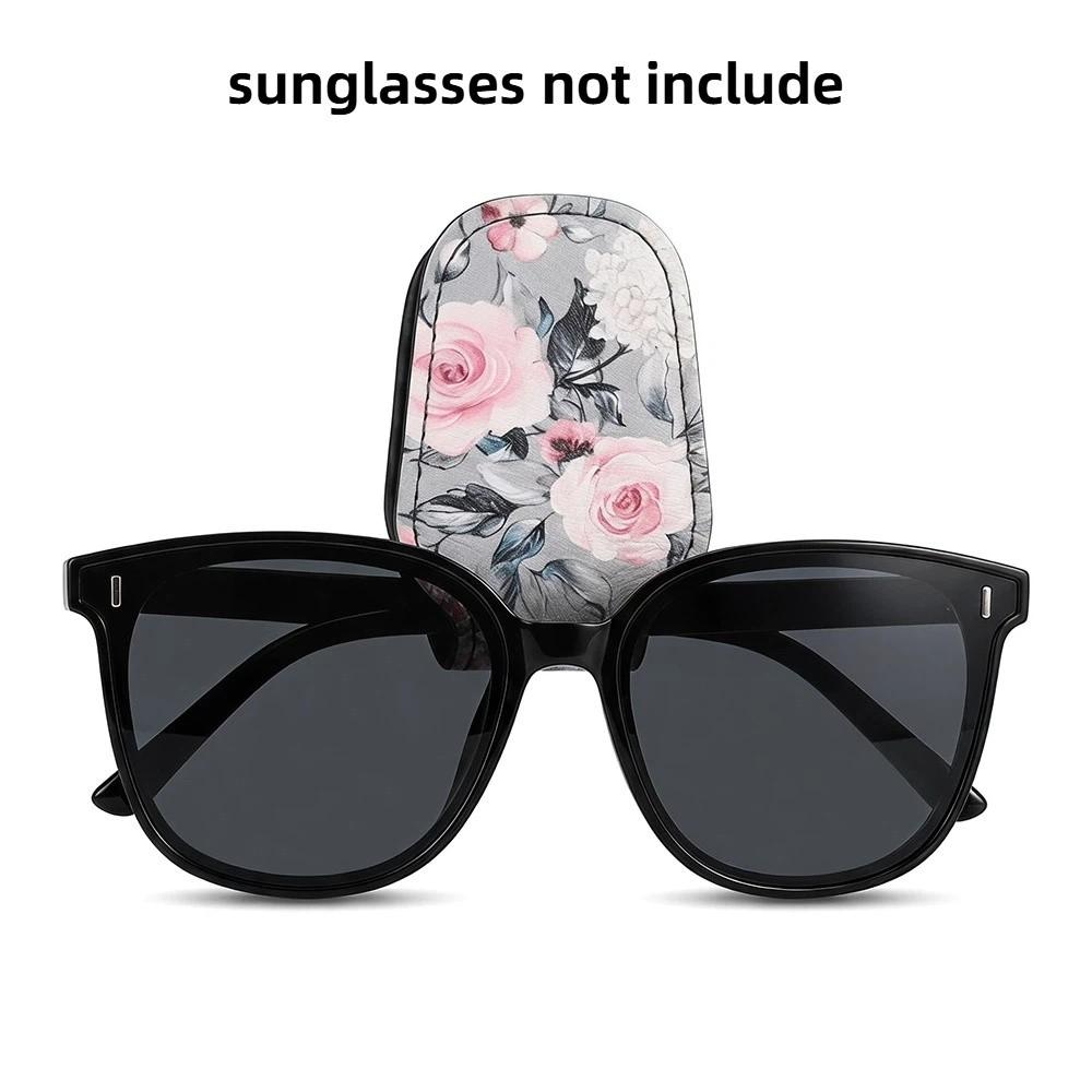 Magnetic Clip Magnetic Car Eyeglass Clips PU Leather Sunglasses Storage Case  Car Storage синий