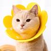Cat Cone Recovery Collar Adjustable Cute Sunflower Pet Cone Collar Felt Recovery Cone for Kittens Prevents Lick-Bite And Scratching