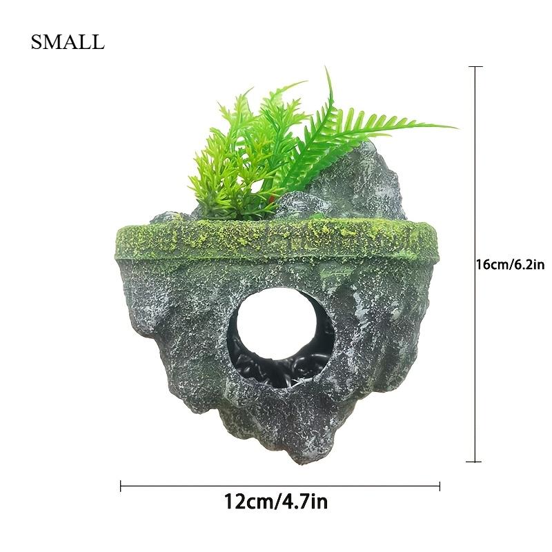 Multi-Use Aquarium Floating Island Décor Rock with Shelter for Fish, Ecological Scenery Rockery for Fish Tank Landscaping