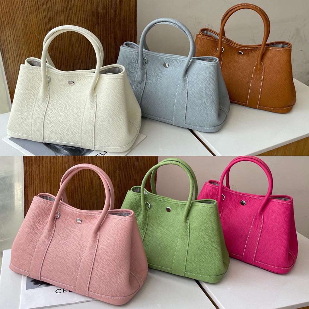 Women's bag 2025 new first-layer cowhide garden bag source factory shoulder messenger bag large-capacity portable tote bag