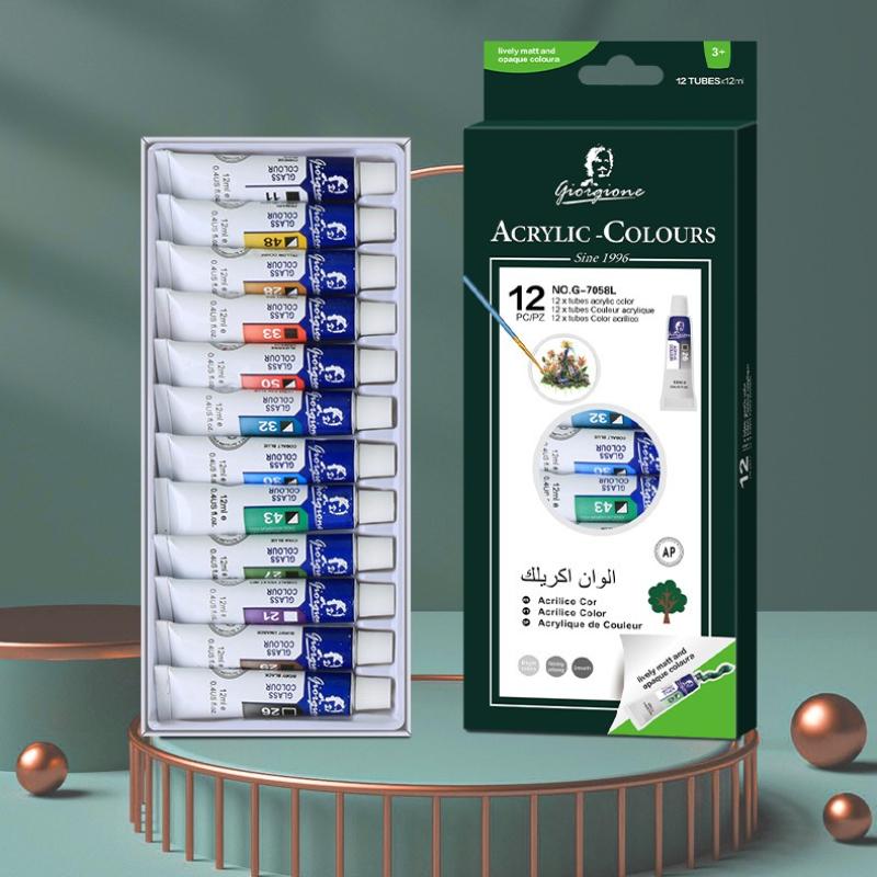 12-color Pigment Set Art Class Recommended Glass Oil Painting Acrylic Textile Watercolor Gouache Painting Pigments