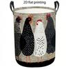 1pc Laundry Basket, Farmhouse Chicken Pattern Dirty Clothes Hamper, Rustic Style Fabric Storage Bin with Sturdy Handles, Casual Home Organization Cont