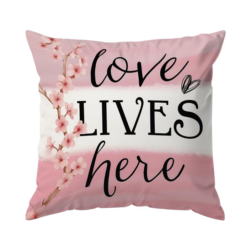 Pink White Cherry Blossom Cushion Pillowcase Printed Polyester 45x45cm Throw Pillowcover Decorative Sofa Bed Cushion Pillowslip